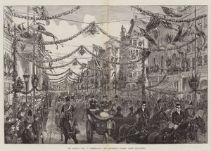 Het Bezoek van de Koningin aan Birmingham, de Processie die Langs New-Street Gaat